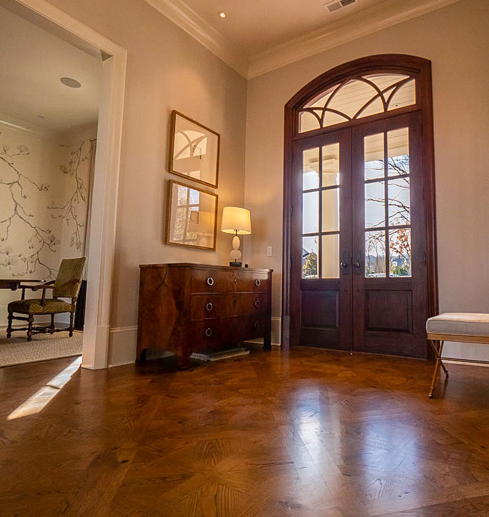 Chevron pattern hardwood