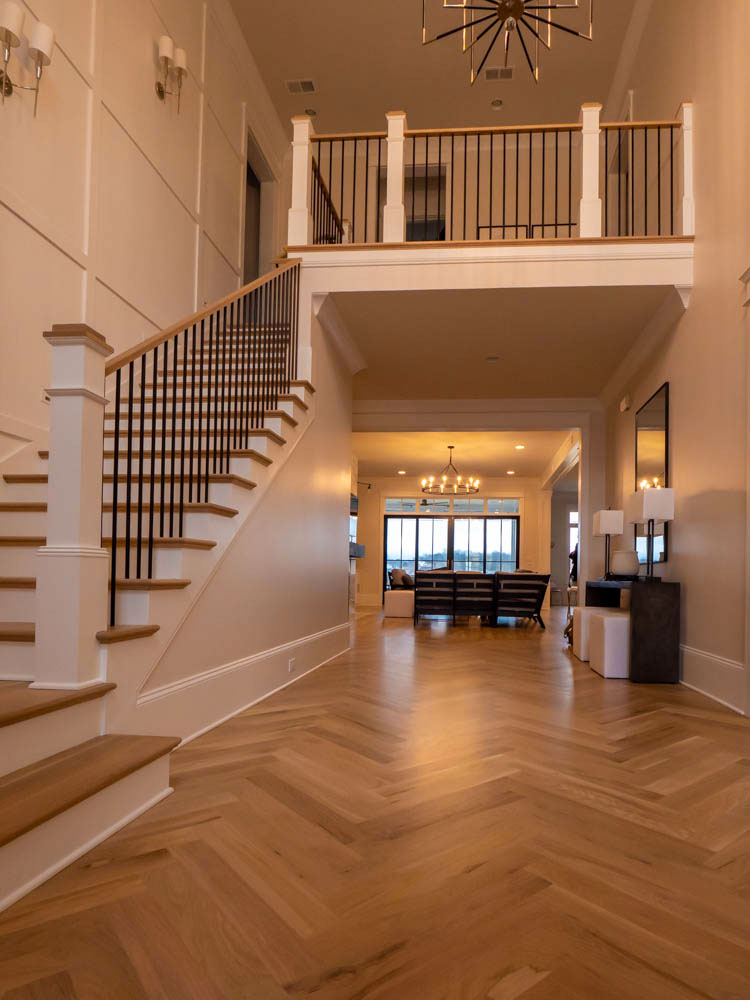 Herringbone hardwood pattern
